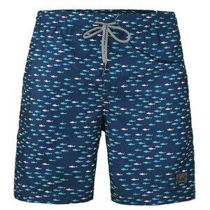 BEAUTIFUL GIANT Men's Beach Swim Pocketed Board Short Navy Blue Size S